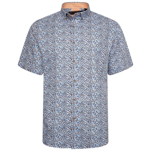 KAM Mini-Hemd mit Blumendruck, Blau